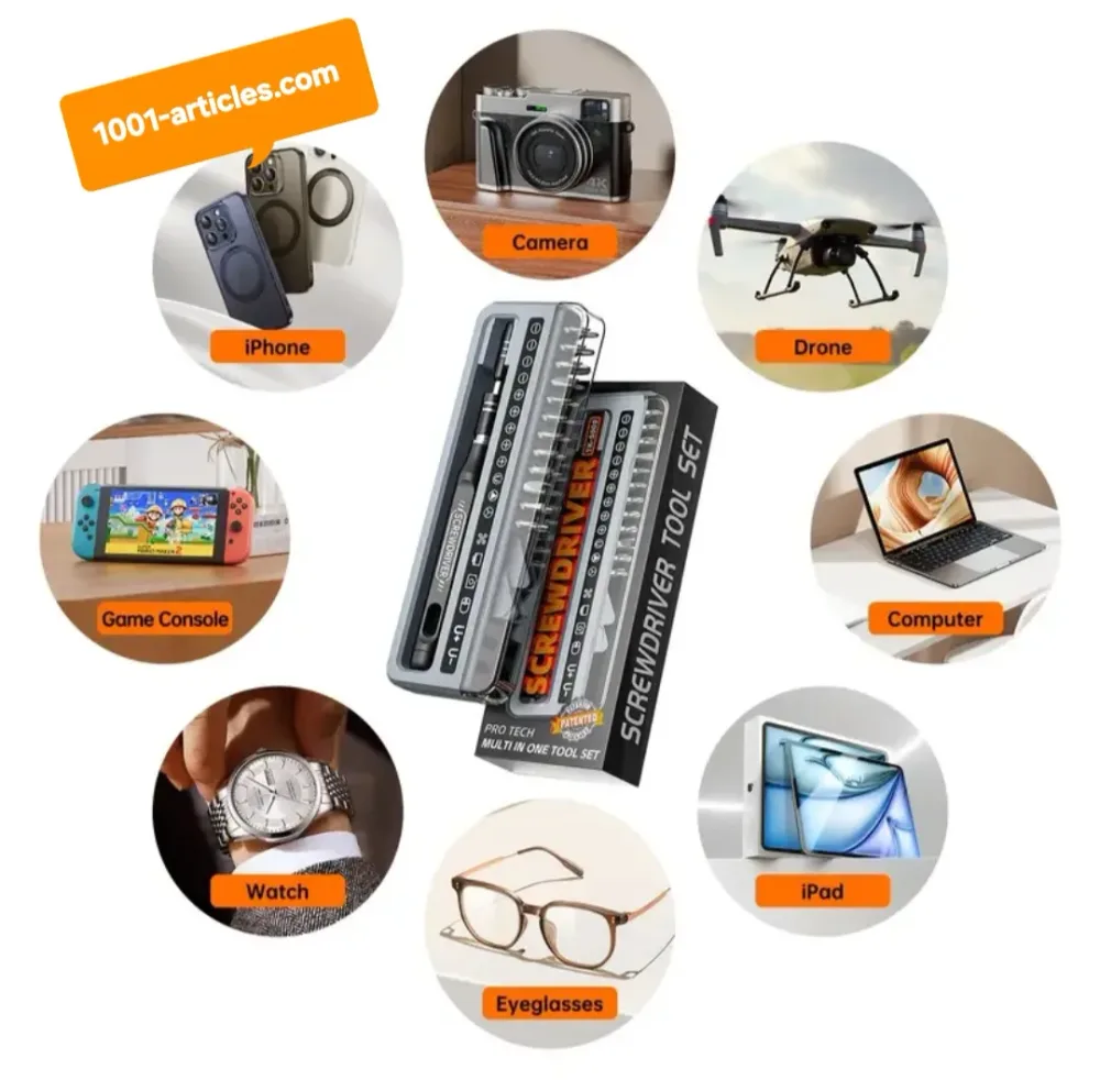 Jeu de tournevis de précision, électrique rechargeable, 24 en 1, embouts magnétiques.