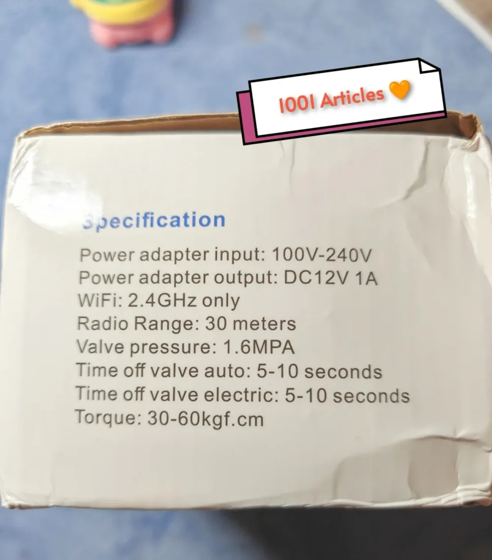 Vanne / Valve de contrôle intelligente Tuya Smart- Wi-Fi / Gaz et Eau.