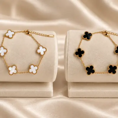 Bracelet trèfles bicolores