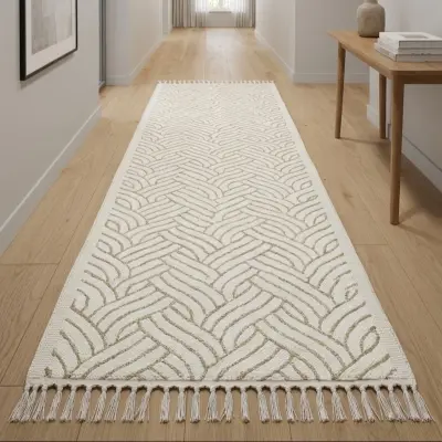 Tapis en coton, 3 m sur 1 m finition main