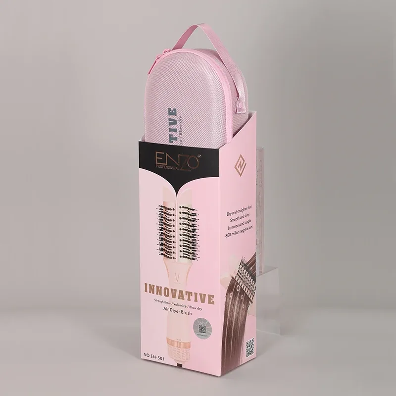 Brosse Saufflante ENZO EN-501  Innovative Air Dryer Brush - Dual Design Blow Dry, Straighten & Volumize with 800 Million Negative lons