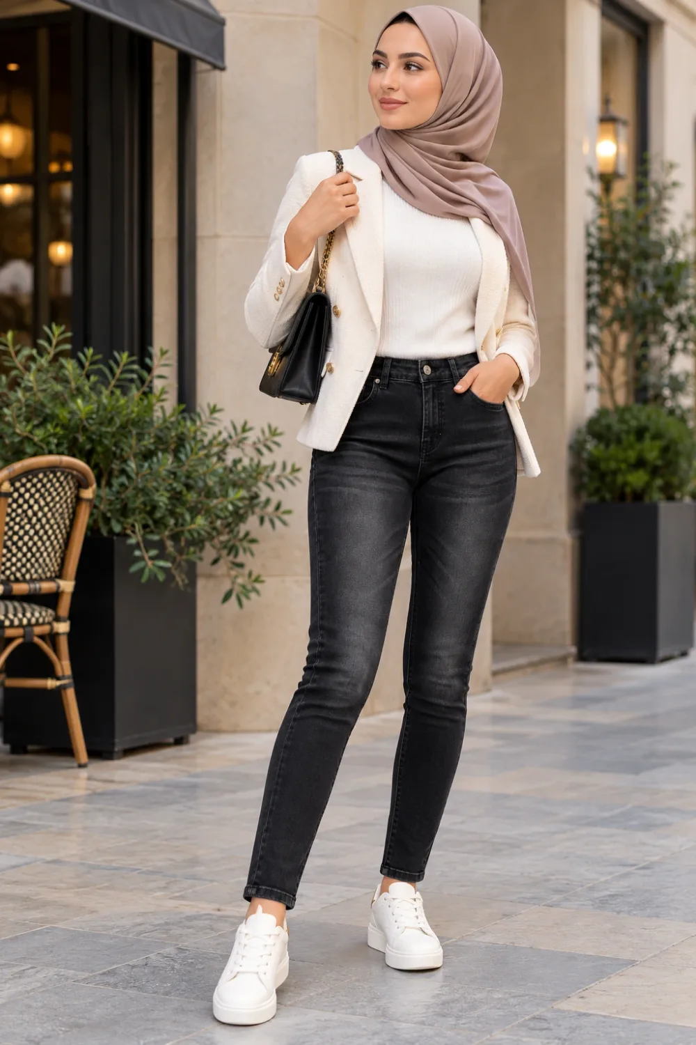 Jean Femme Noir Délavé – Coupe Skinny – 8 Denim