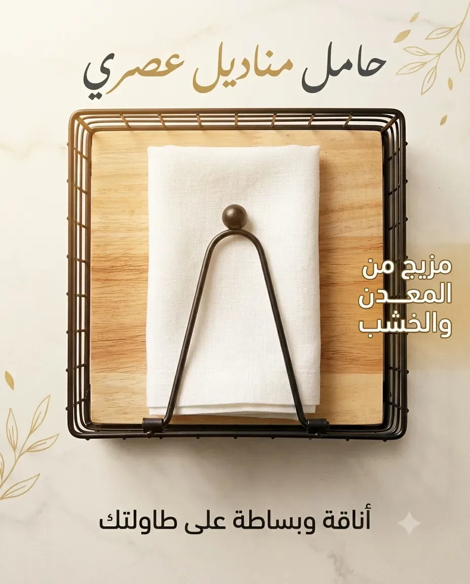 حامل مناديل خشبية