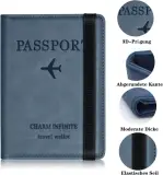 Porte-passeport en cuir à bande élastique - حافظة جواز سفر جلدية مزودة بشريط مطاطي