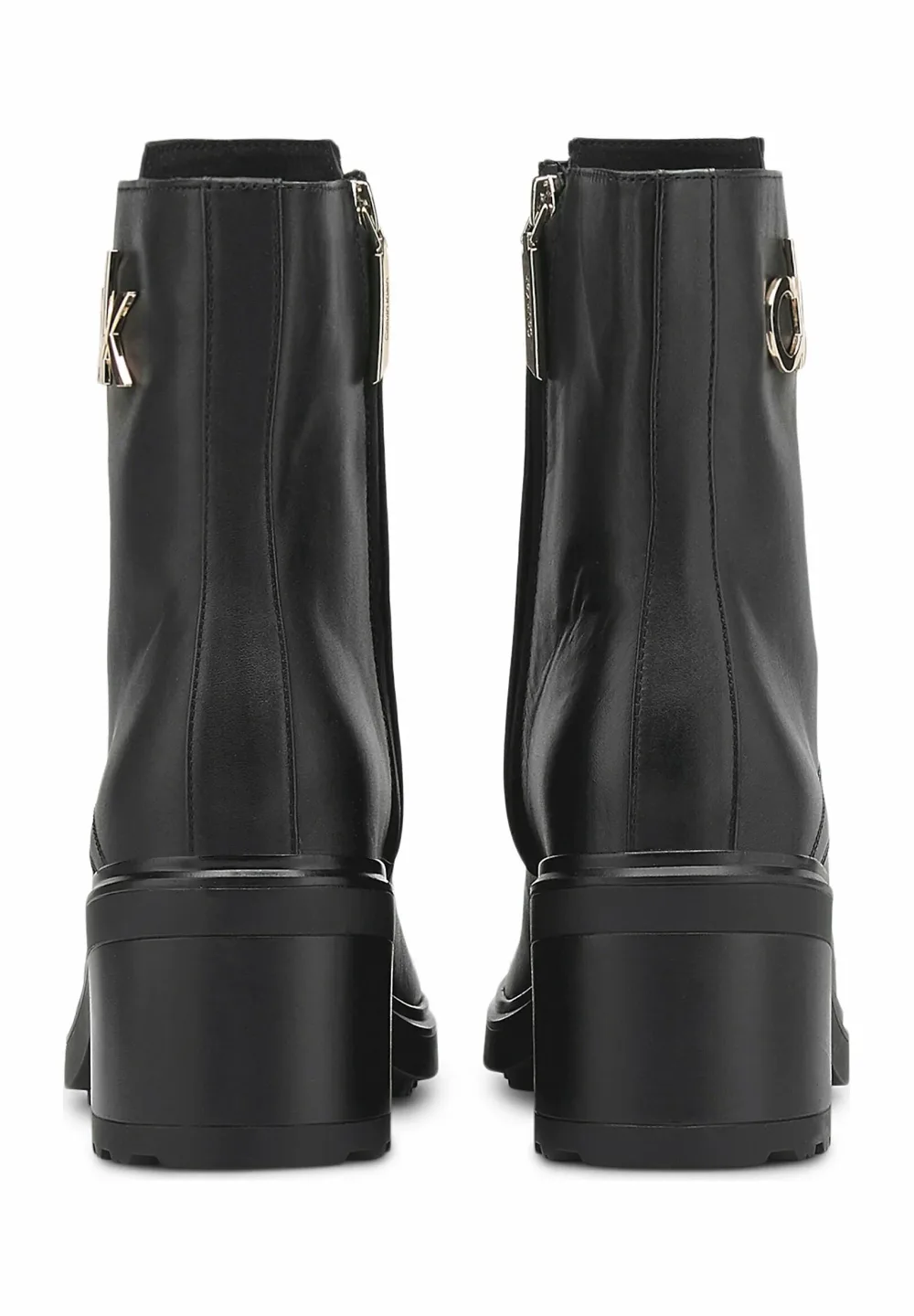 Bottines Femme Calvin Klein à Lacets en Noir – Talon Bloc
