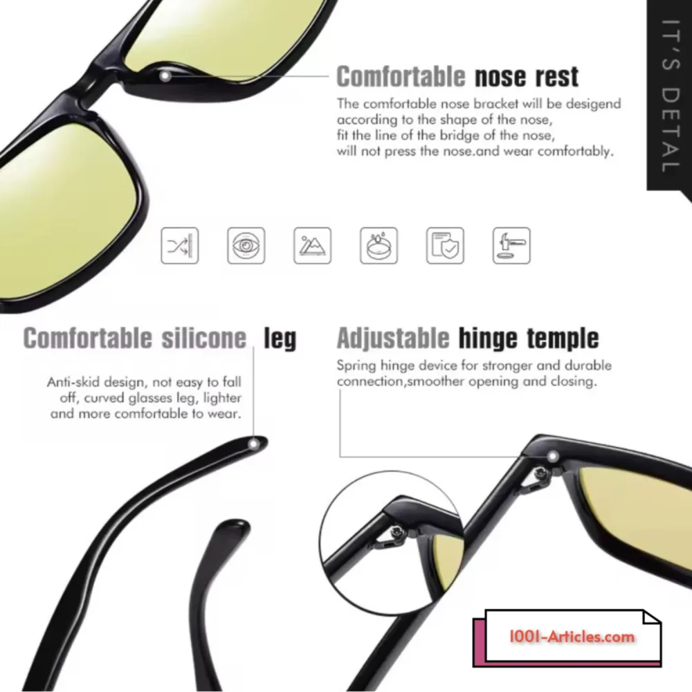 Lunettes de Soleil PhotoChromiques Sunglasses, Vision Nocturne, Unisexe