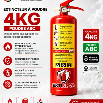 Extincteur à poudre ABC – 4 kg