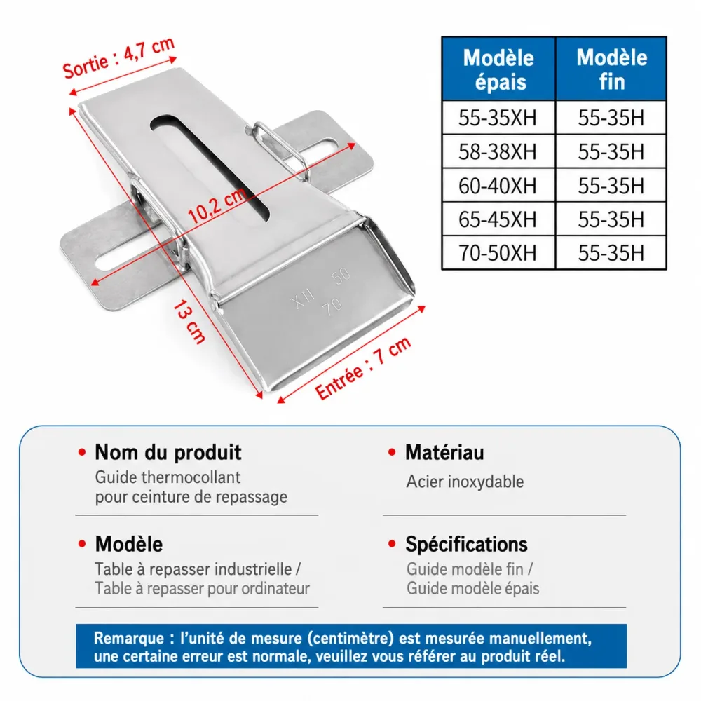 Guide DYLT-410 pour Redresser les Pantalons, les Ceintures, etc