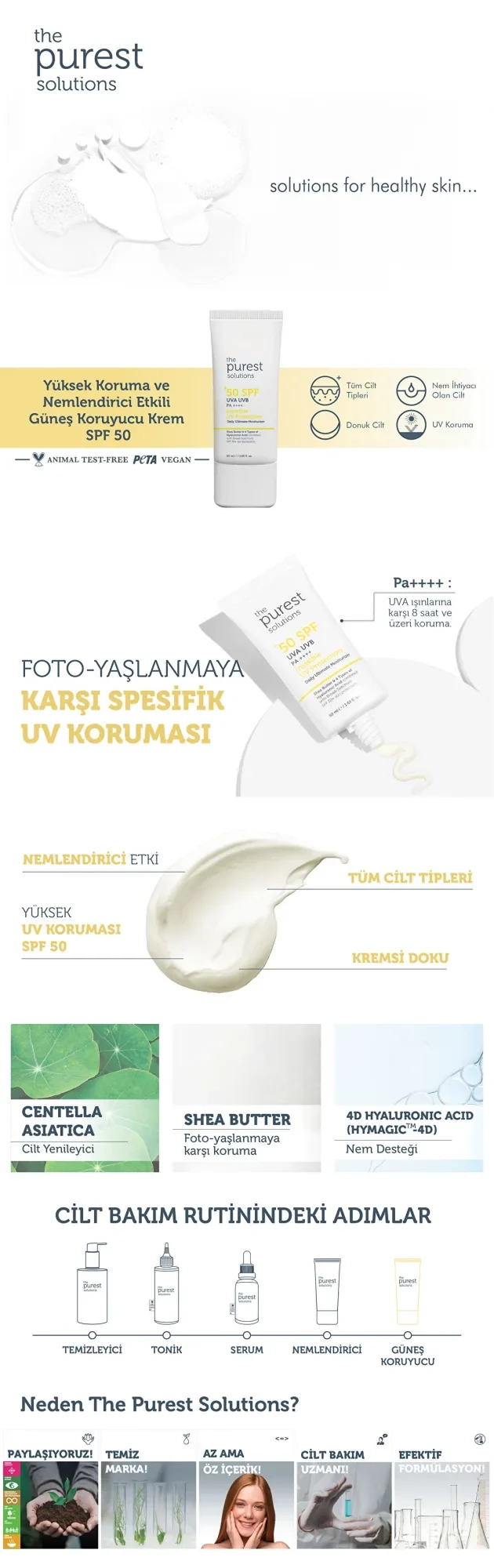 Crème hydratante quotidienne intense à protection UV invisible The Purest Solutions SPF 50+