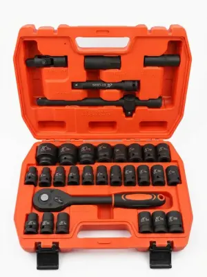 Caisse Douille a choc courtes avec Cliquet 1/2 31PCS