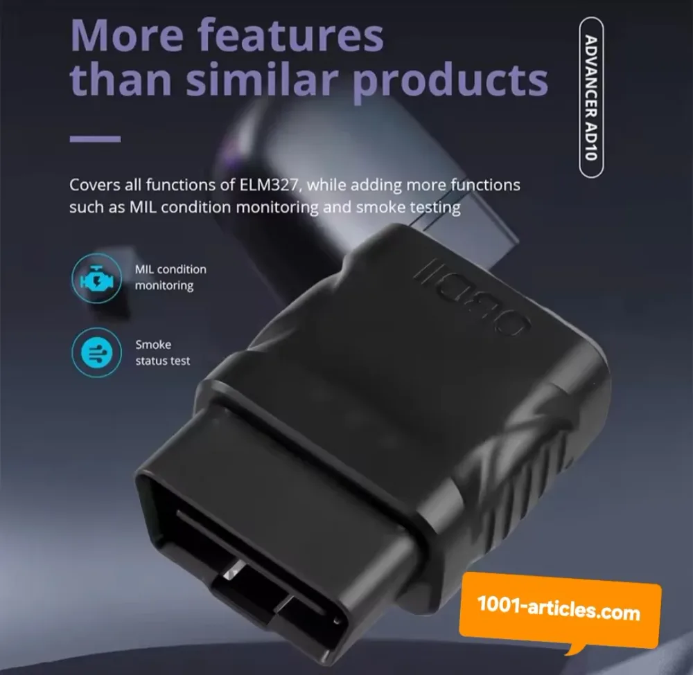 Scanner Voiture OBD2 - ELM327V2.1 - Lecteur de Code et Diagnostique - Bluetooth 4.2.