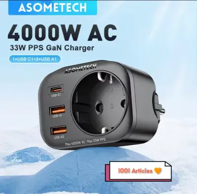 ASOMETECH 33W GaN Chargeur Murale