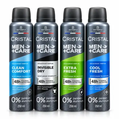 BUTTERFLY Cristal Men+Care Déodorant Homme 250 ml