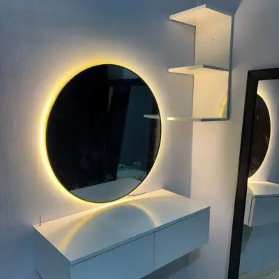 Coiffeuse Murale - طاولة ماكياج معلقة بمرآة LED ذكية