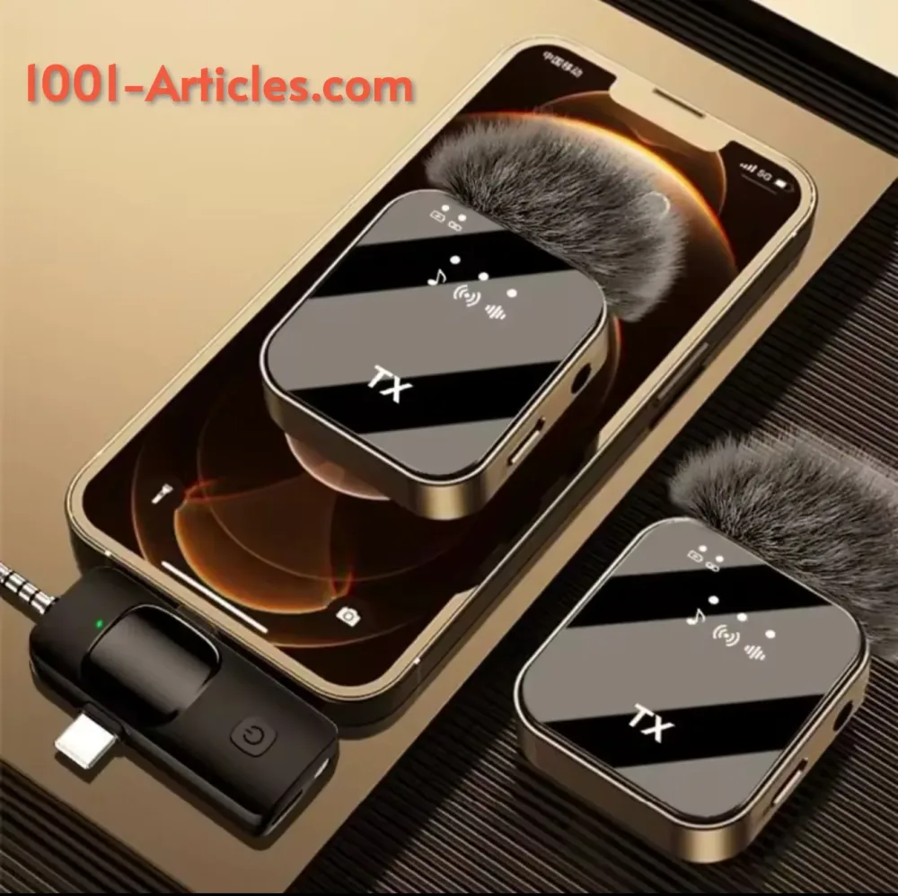 Microphone Lavalier Sans Fil, Micro-cravate, réduction de bruit.