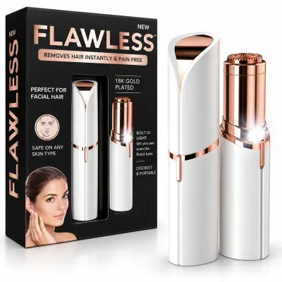 FLAWLESS 18K Gold Plated avec lumière Épilateur visage électrique