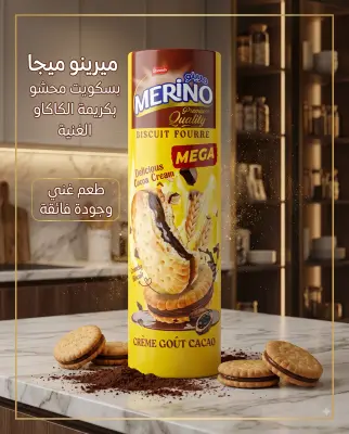 بسكويت مقرمش بكريمة الكاكاو اللذيذة