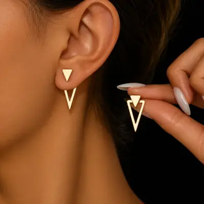 Boucles d’oreilles triangles graphiques