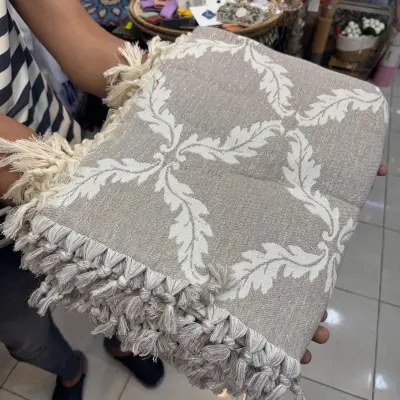 Plaide 100 % coton, 1m60 sur 2 m 50 finition main