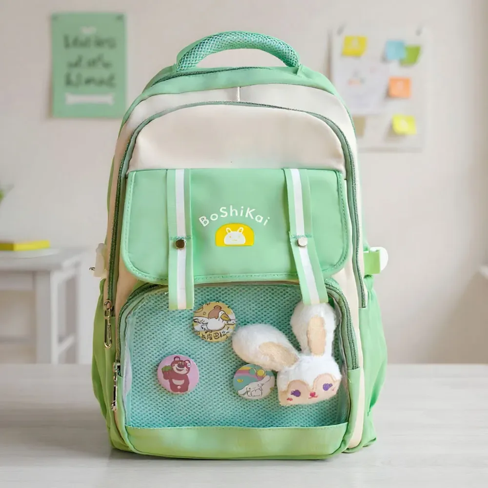 Sac à Dos Scolaire pour Enfants Style Kawaii BoShiKai Noir – حقيبة ظهر مدرسية للأطفال أسود