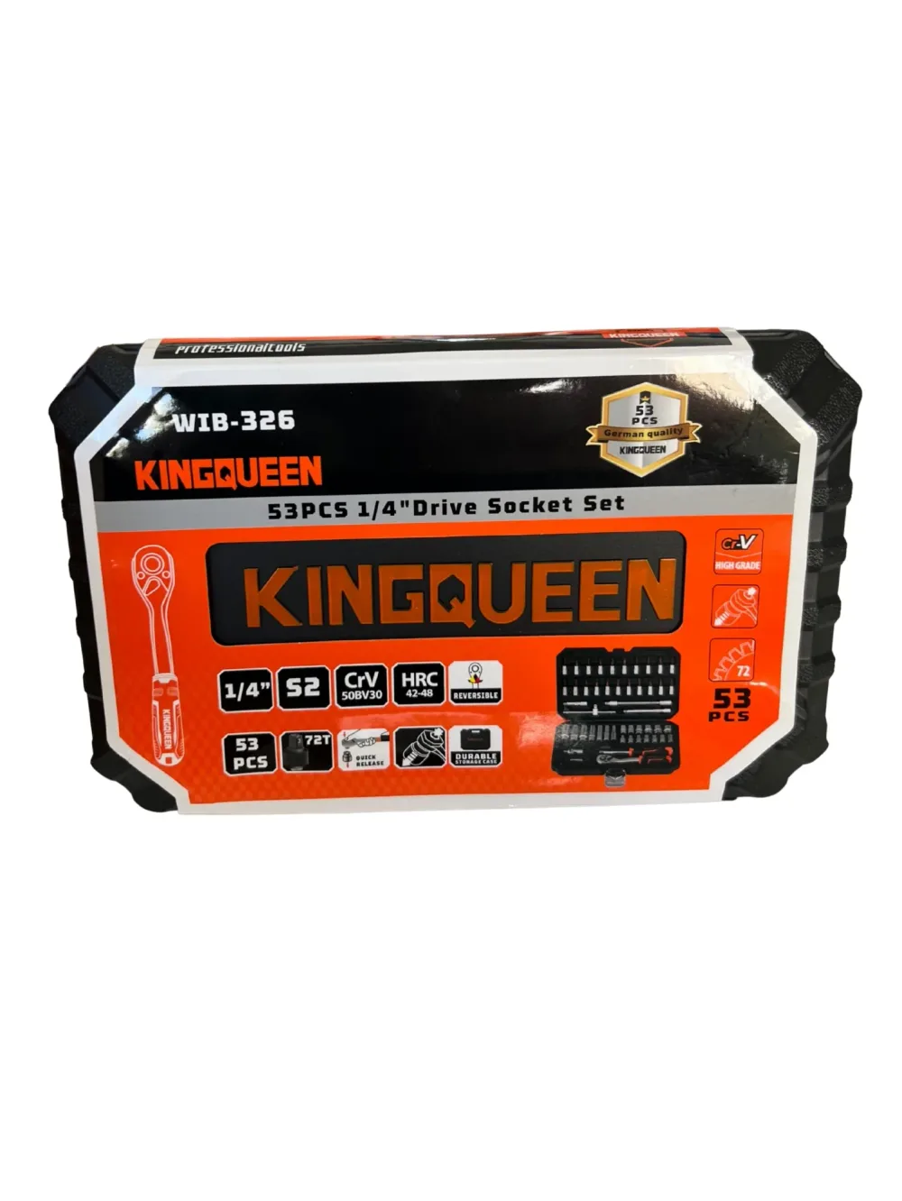 CAISSE DOUILLE 53PCS KINGQUEEN 1/4