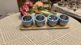 🧂 ENSEMBLE DE BOCAUX HERMÉTIQUES - 4 PIÈCES BLEU CIEL