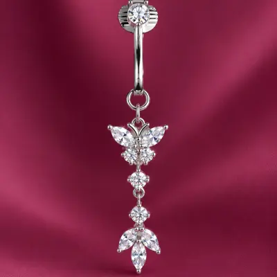 2 Butterfly fake Belly piercing