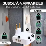 Pack 2 Multiprise Murale Plate Derrière Meuble avec USB – مقبس طاقة