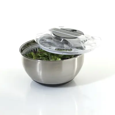 Essoreuse à Salade en Inox – FIVE "3, 2, 1, Essorez !" 🥗
