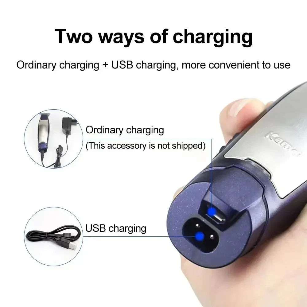 Kemei KM-5021 Tondeuse rechargeable USB – 3 guides 1/2/3 mm