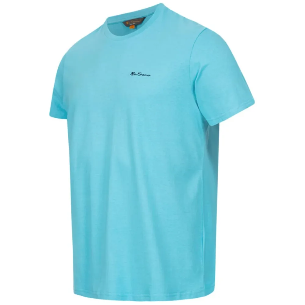 T-shirt  Ben Sherman sans col 100% Coton Bleu ciel