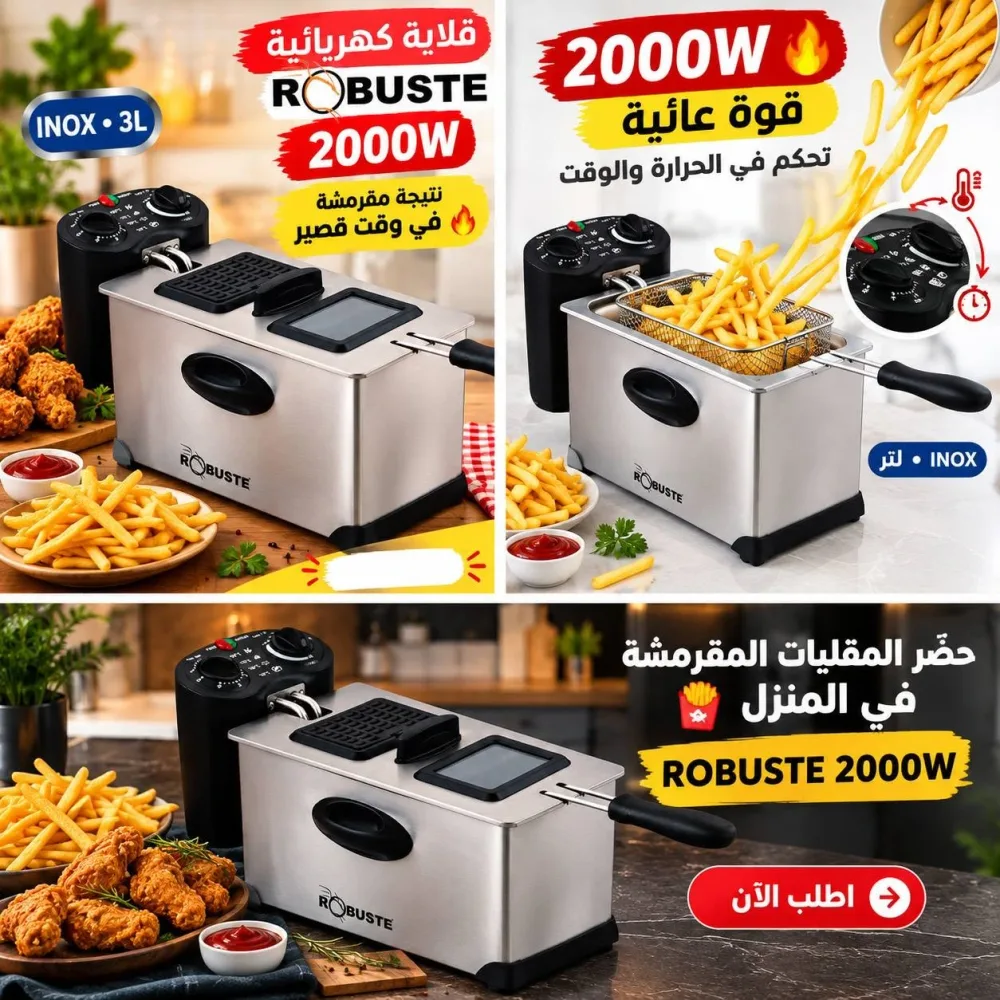قلاية ROBUSTE 2000W 🔥 بطاطا مقرمشة في دارك!