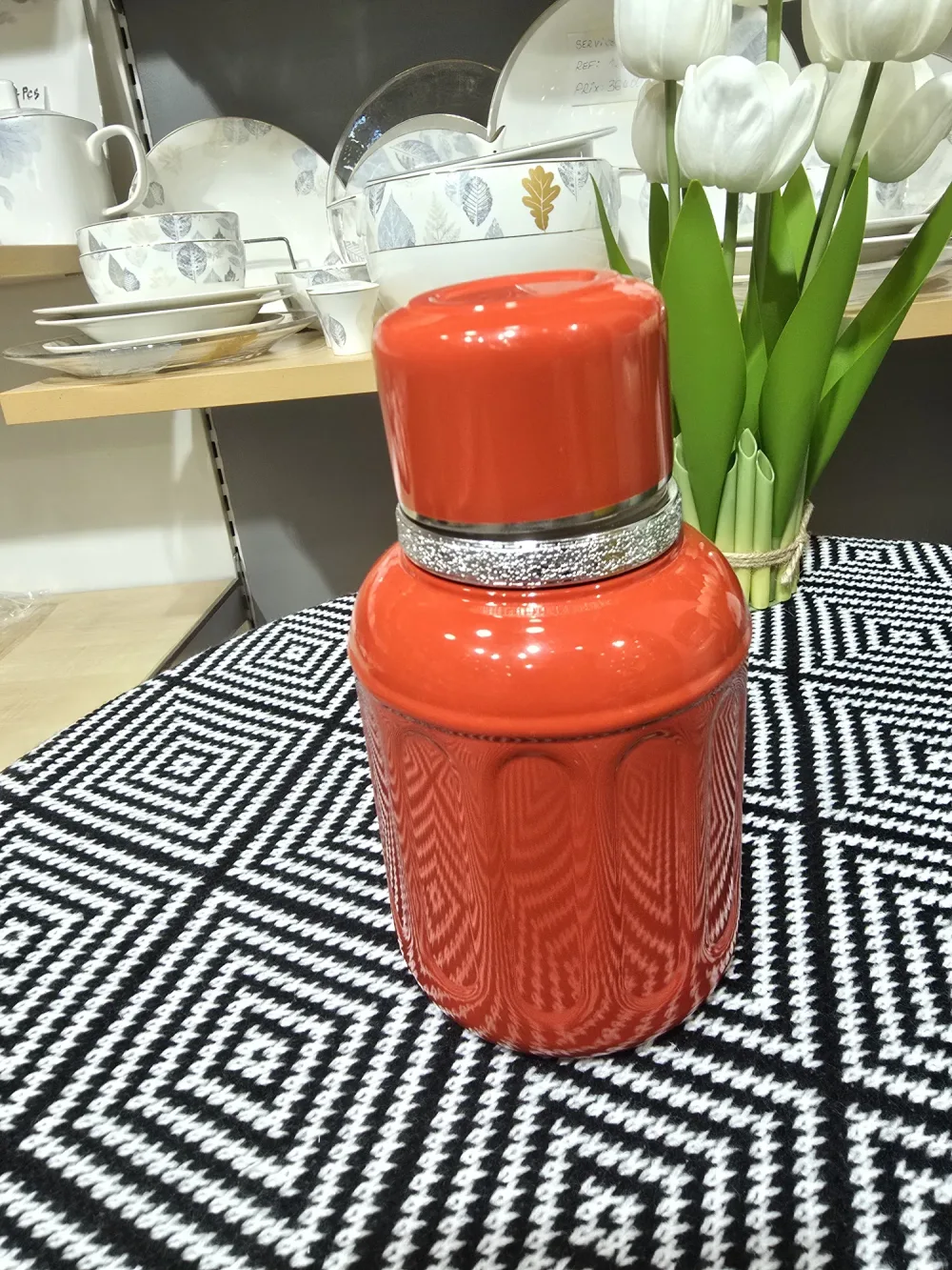 Bouteille Thermos Vintage – Design Rétro Cannelé