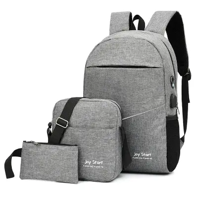 3 PCS Sac à dos multifonctionnel Avec Sortie USB ET Sortie kit-man - Noir