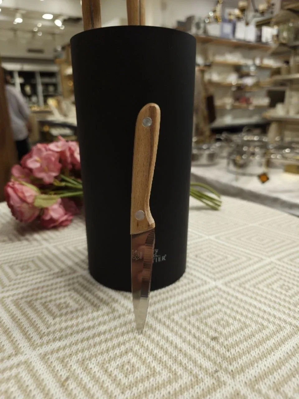 🔪 BLOC PORTE-COUTEAUX SABATIER AVEC 4 COUTEAUX BOIS