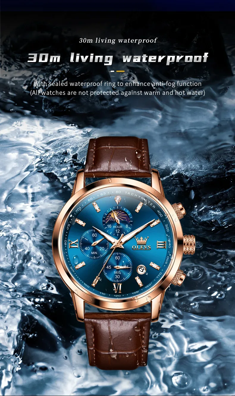 Nouvelle montre Quartz Olevs Original  homme