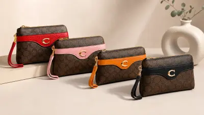 🧡 Portefeuille Compact Motif Monogramme