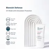 Crème solaire The Purest Solutions enrichie en antioxydants pour peaux à imperfections, FPS 50+