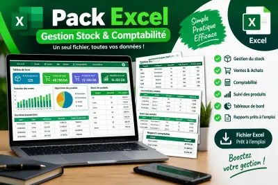 📊 Pack Excel Gestion Stock & Comptabilité