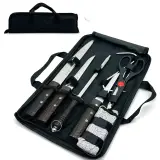 Kit de Cou-teaux de Luxe avec Manches en Bois 7Pcs - طقم سكا-كين الجزارة الفاخر بمقابض خشبية