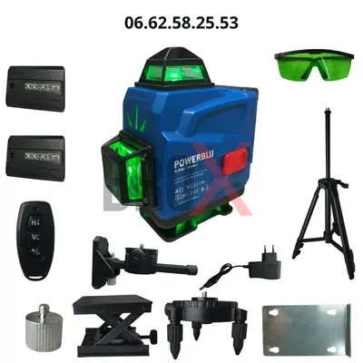Niveau Laser 16 lignes 4D avec trépied POWERBLU YAM0189