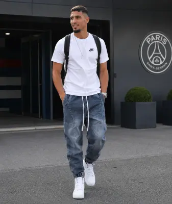 blue denim jogger pants
