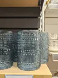 COLLECTION DE VERRES TEXTURÉS PERLÉS - BLEU GRIS
