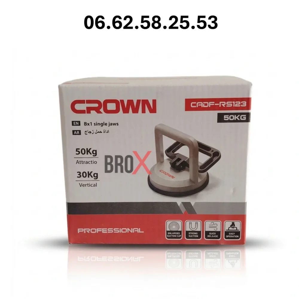 Ventouse CROWN 50 kg CADF-RS123 - Verre et Carrelage