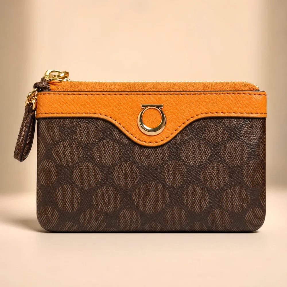 🧡 Portefeuille Compact Motif Monogramme