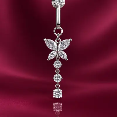 1 Butterfly Fake belly piercing