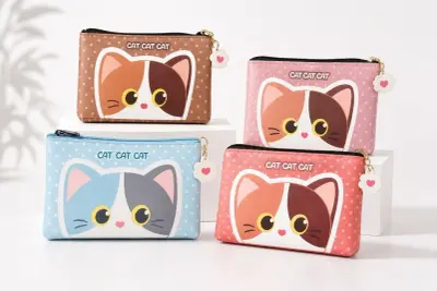 Trousse / Pochette "Cat Cat Cat" – Style Kawaii 🐱