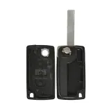 Coque de clé à distance Peugeot Flip 3 boutons sans support de batterie lame HU83