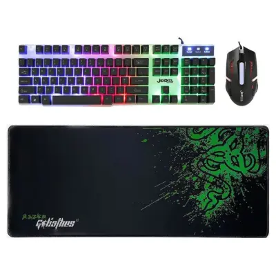 Pack Gaming 3-en-1 – Clavier Jedel GK100 + Souris + Tapis XXL