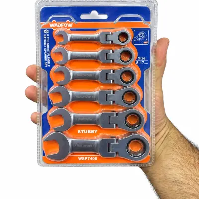 Jeux De mini Cle mixte Cliquet Réversible WADFOW 6PCS  WSP7406